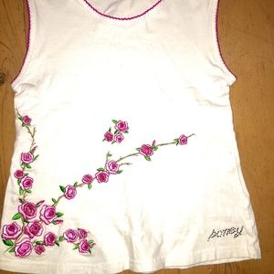 Girls Cotton Floral Tank